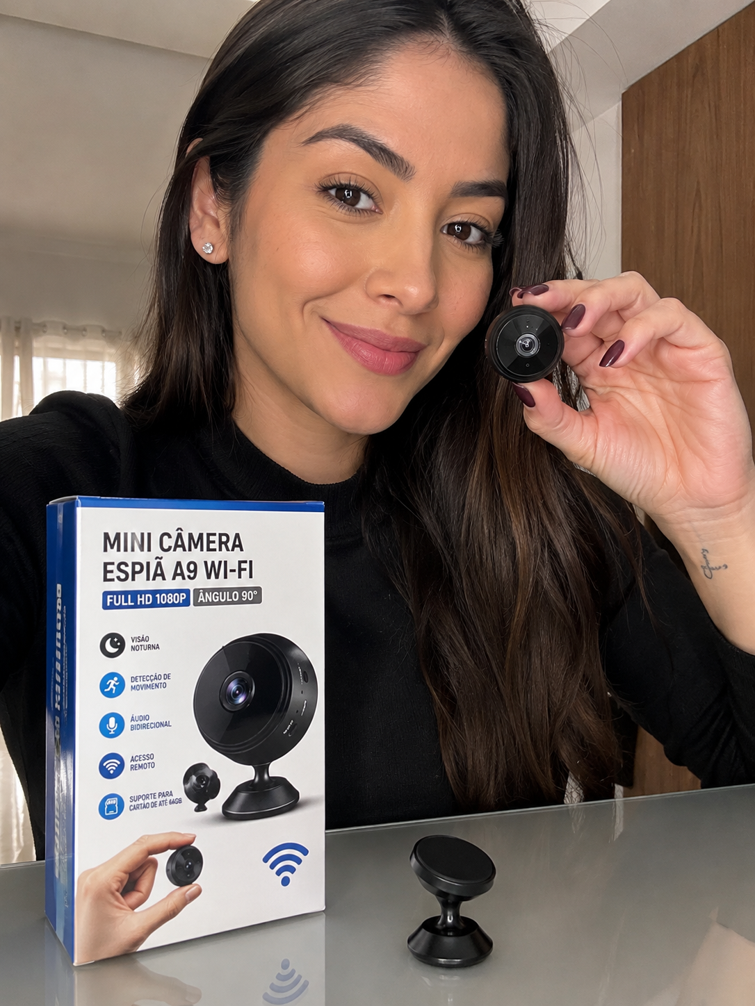 Mini Câmera de Segurança Espiã A9 Wi-Fi FullHD