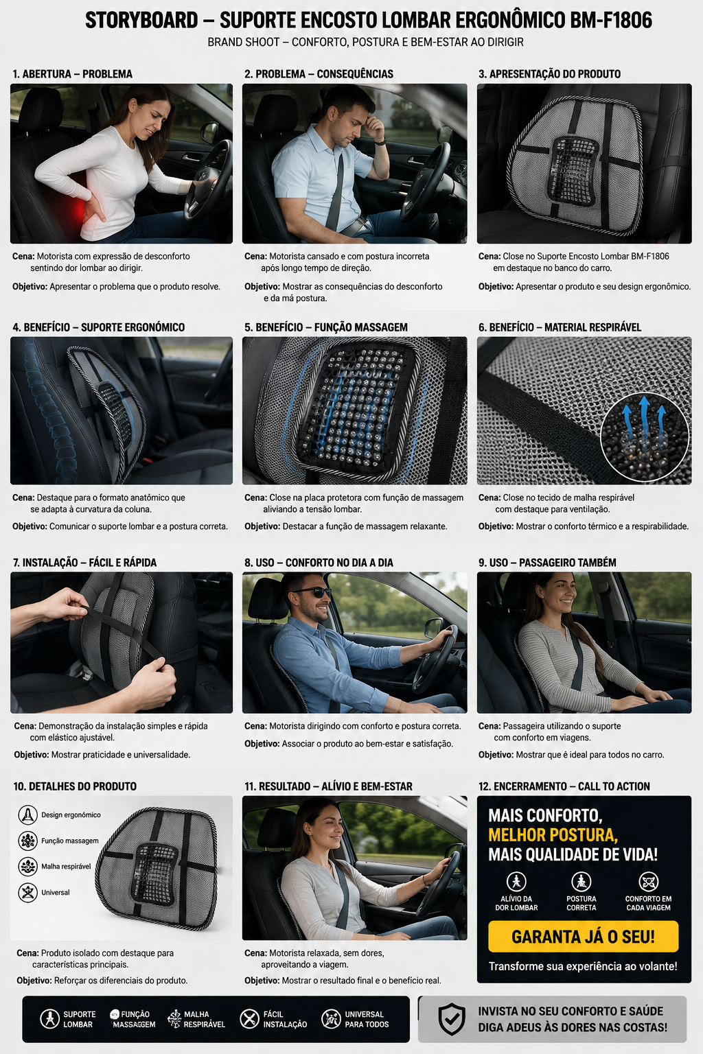 Suporte Encosto Lombar Ergonômico para Carro — detalhes e benefícios (imagem 1)