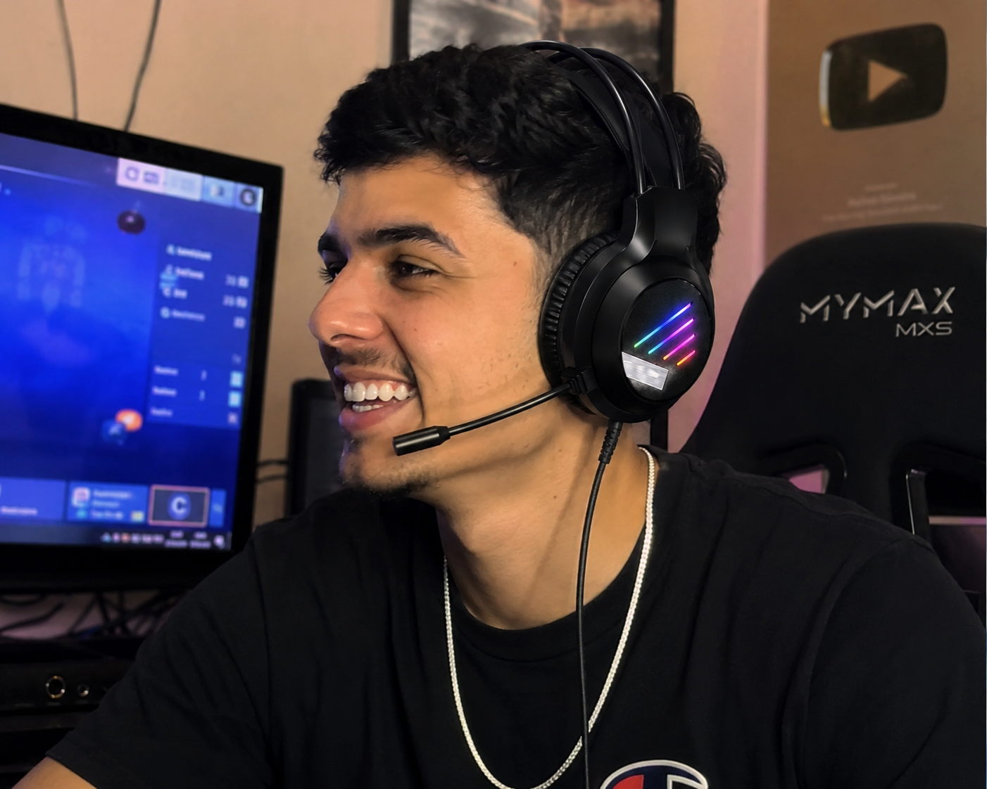 Fone Headset Gamer RGB Rainbow — Preto