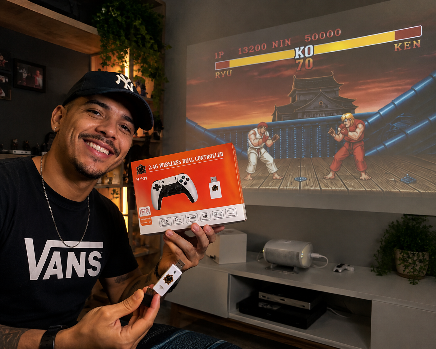 Game Stick 4K — +20.000 Jogos + 2 Controles sem Fio