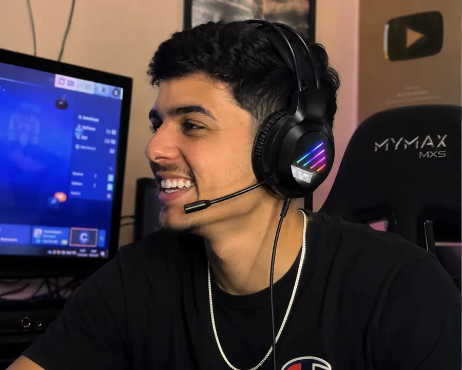 Fone Headset Gamer RGB Rainbow — Preto
